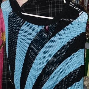 Say What? Stylish Black and Blue Women's Shaw